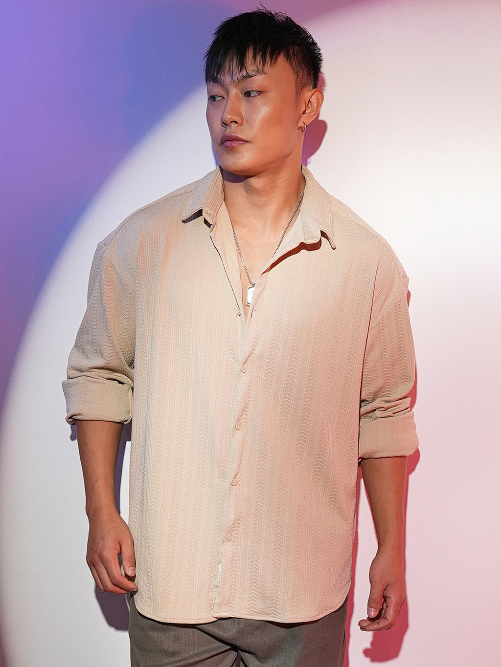 Campus Sutra Spear-Textured Shirt