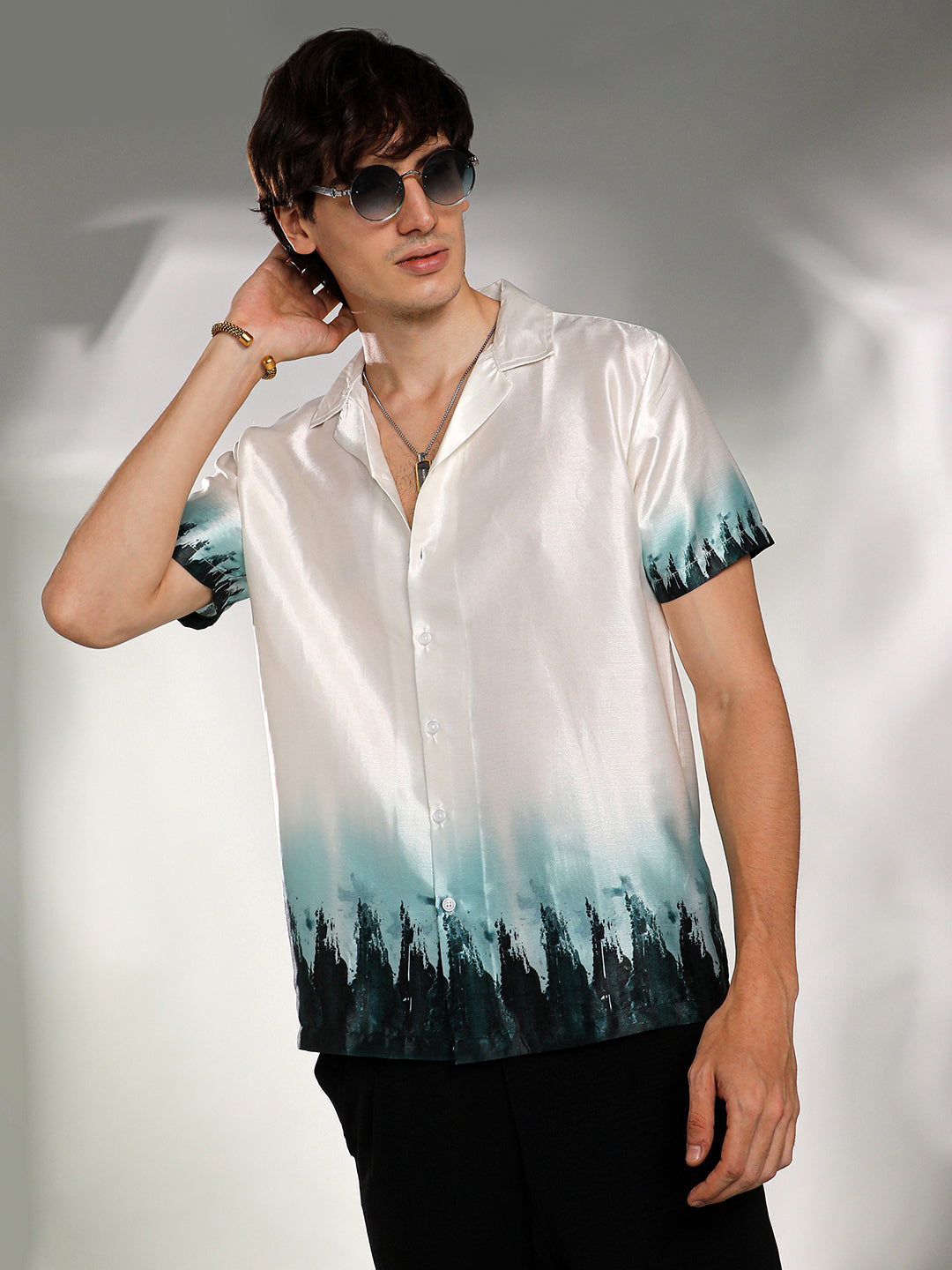 Campus Sutra Pine Ombre Shirt