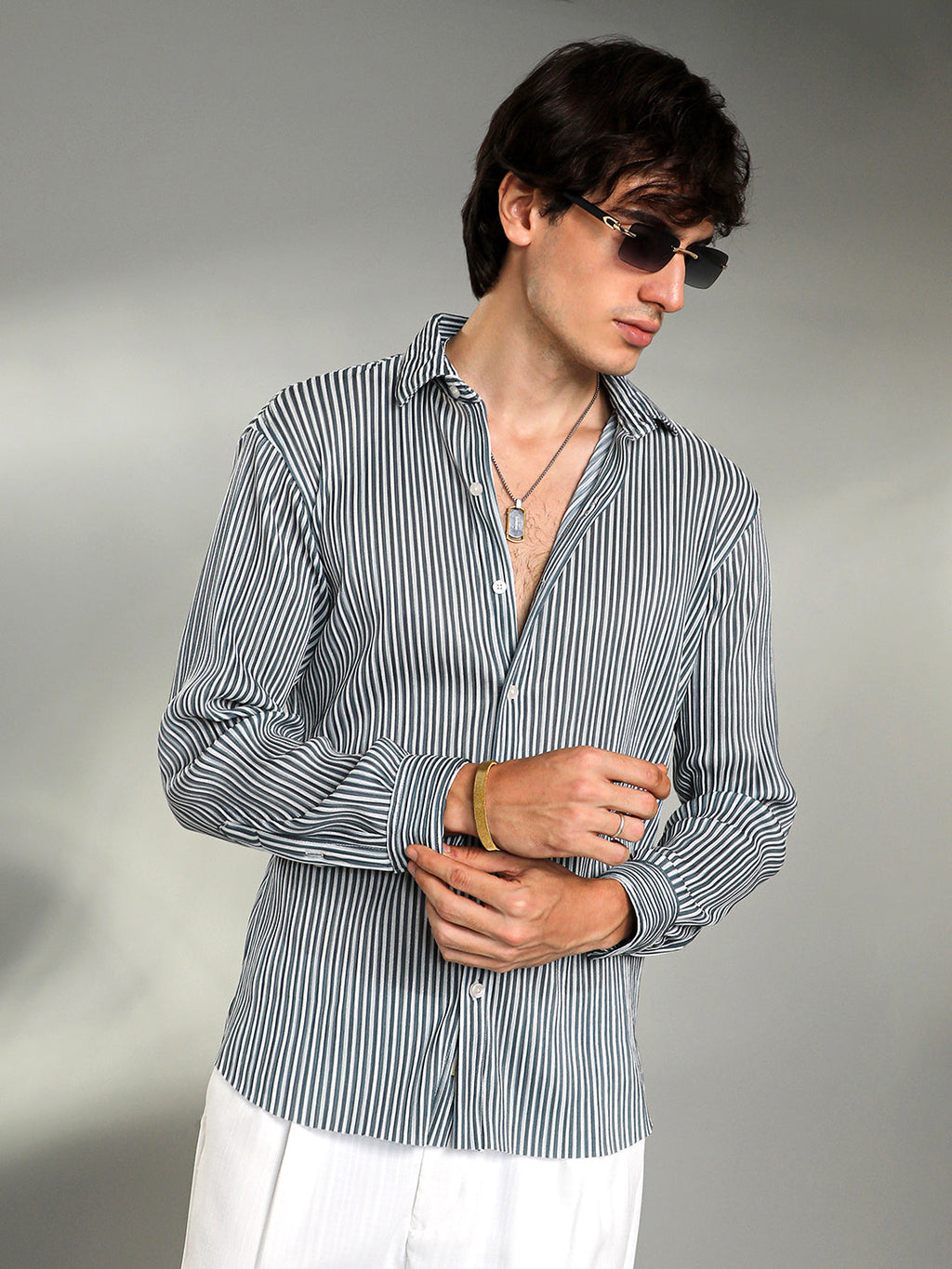 Campus Sutra Pleat-Creased Shirt