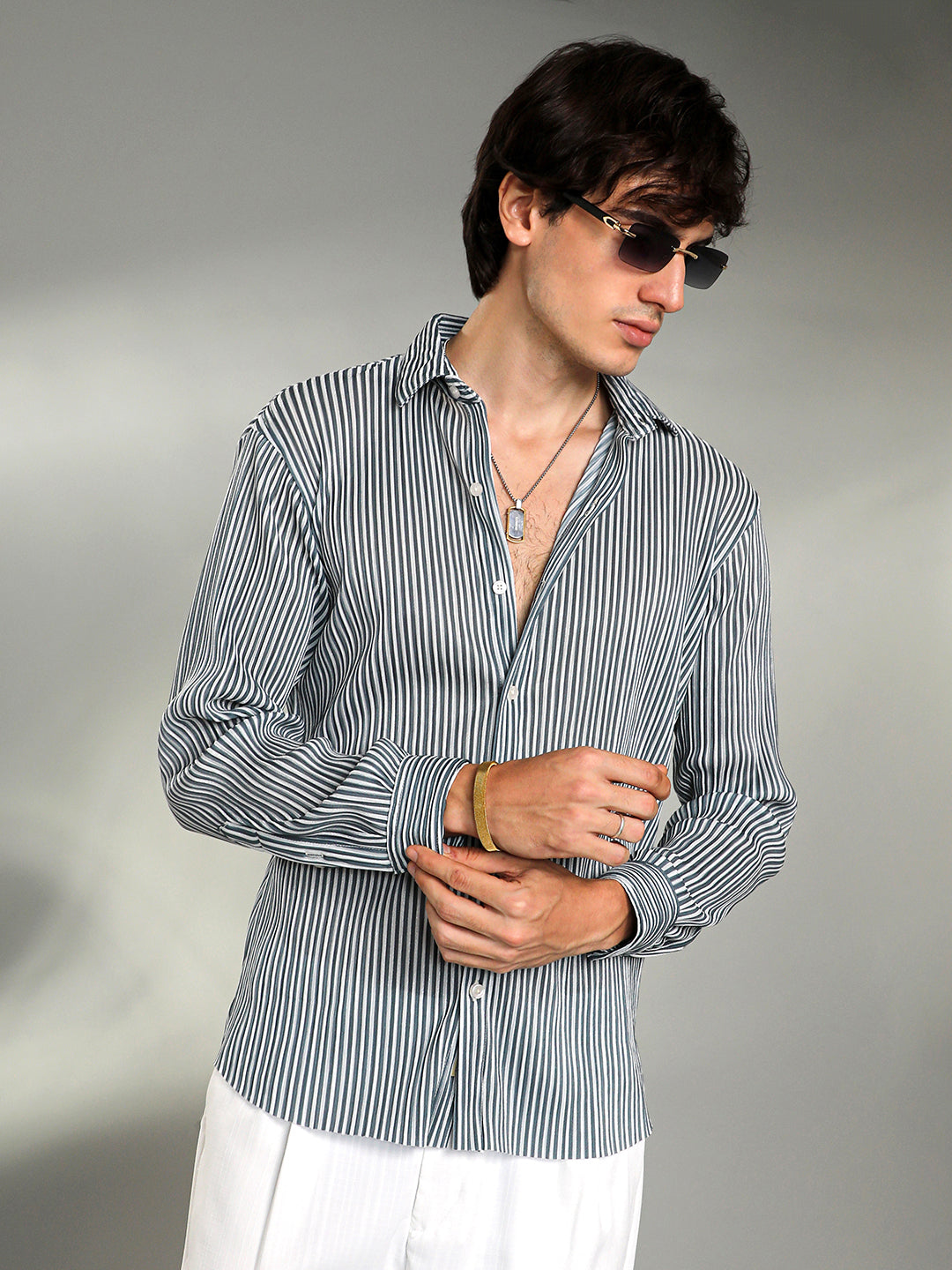 Campus Sutra Pleat-Creased Shirt