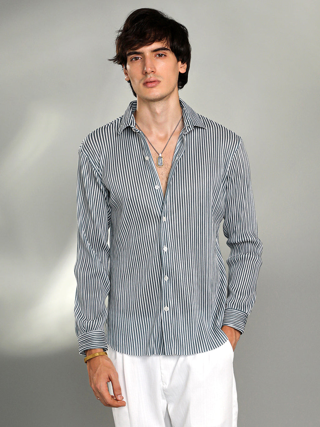 Campus Sutra Pleat-Creased Shirt