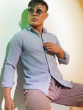 Campus Sutra Embossed Micro Check Shirt
