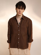 Campus Sutra Solid Canvas Utility Shirt