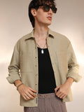 Campus Sutra Chevron-Woven Utility Shirt