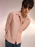 Campus Sutra Chevron-Woven Utility Shirt