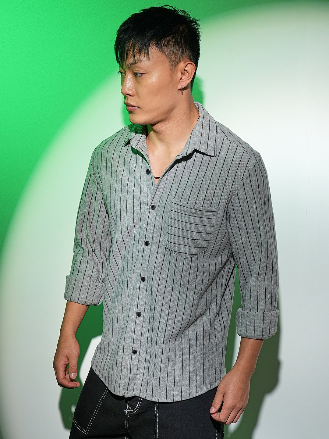 Campus Sutra Pinstriped Shirt