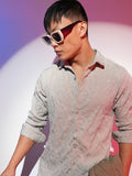 Campus Sutra Geometric-Texture Shirt
