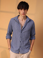 Campus Sutra Aztec-Textured Shirt