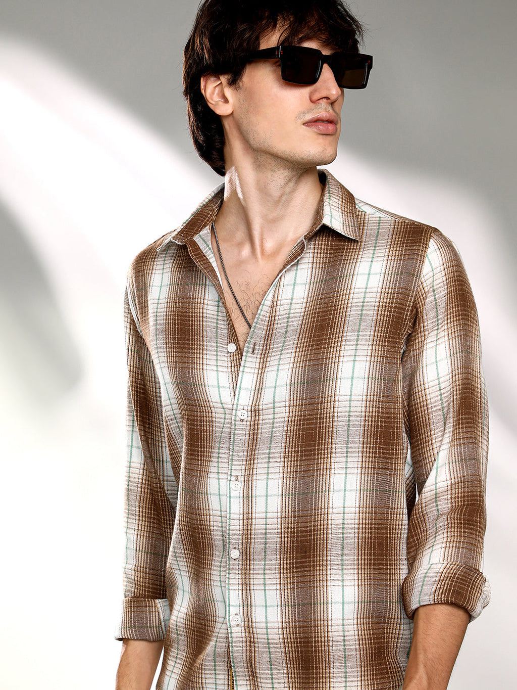 Campus Sutra Ombre Buffalo Check Shirt