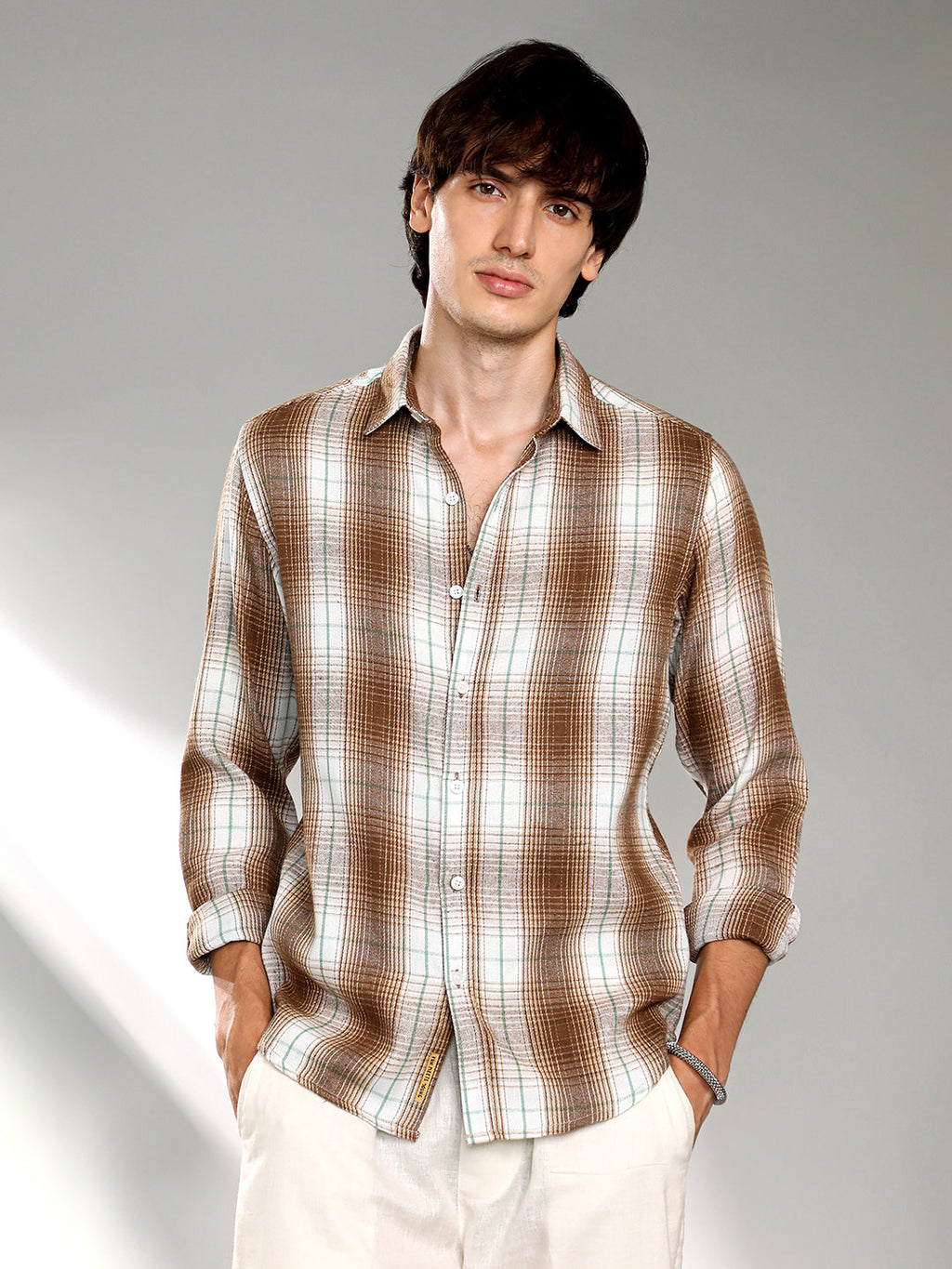 Campus Sutra Ombre Buffalo Check Shirt