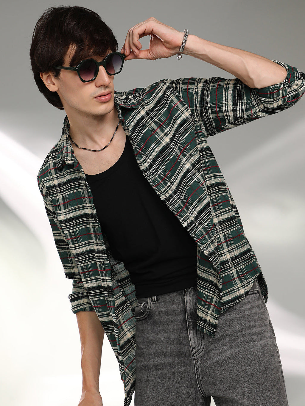 Campus Sutra Woven Plaid Shirt