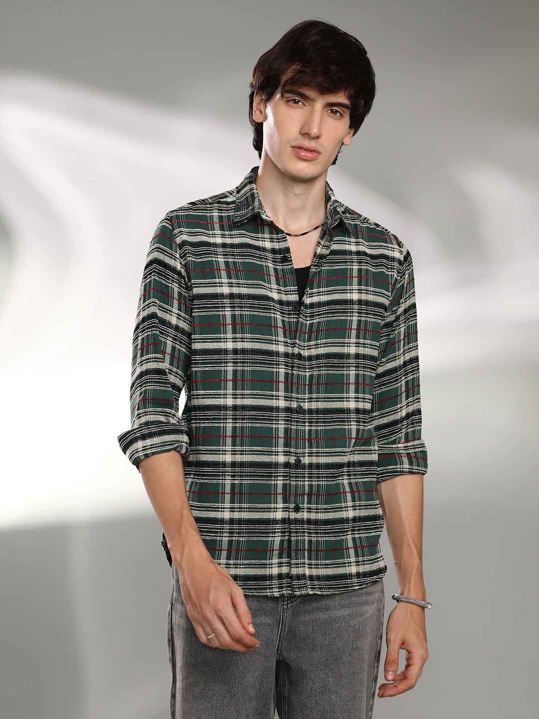 Campus Sutra Woven Plaid Shirt