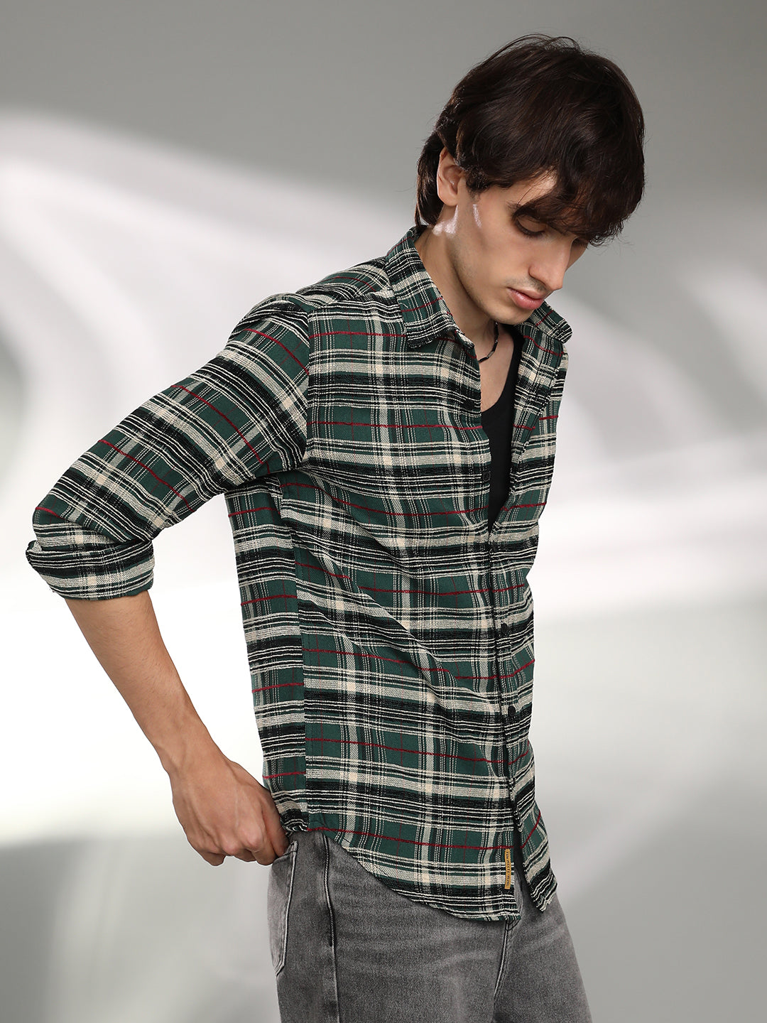 Campus Sutra Woven Plaid Shirt