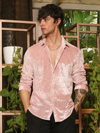 Campus Sutra Solid Velvet Shirt