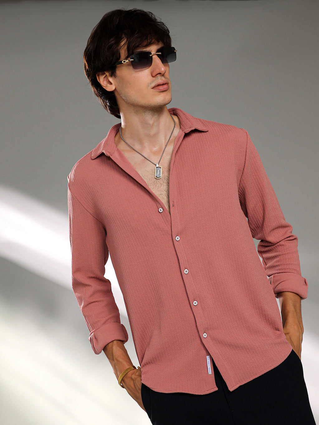 Campus Sutra Stripe-Creased Shirt