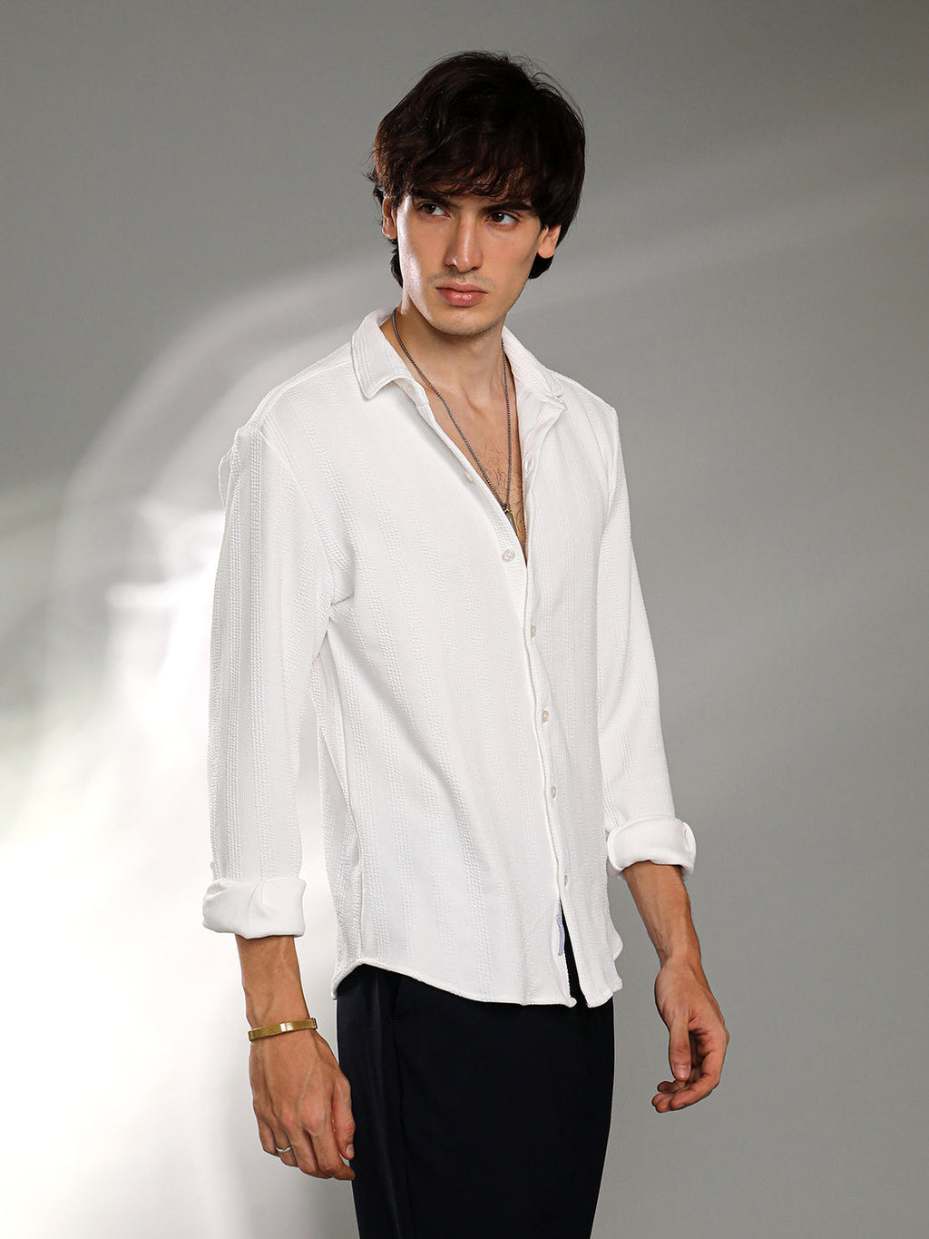Campus Sutra Rope-Textured Shirt
