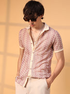 Campus Sutra Pastel Crochet Shirt