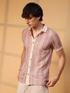 Campus Sutra Pastel Crochet Shirt