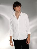 Campus Sutra Cubic-Textured Shirt