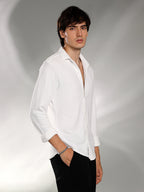 Campus Sutra Cubic-Textured Shirt