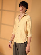 Campus Sutra Ruche-Ribbed Shirt