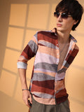 Campus Sutra Earthy Block Shirt