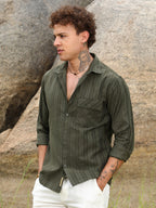 Campus Sutra Multitrack-Striped Shirt