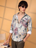 Campus Sutra Floral-Waffle Shirt