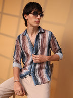 Campus Sutra Strokes Block Shirt