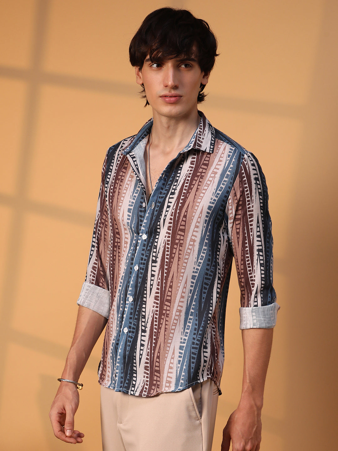 Campus Sutra Strokes Block Shirt