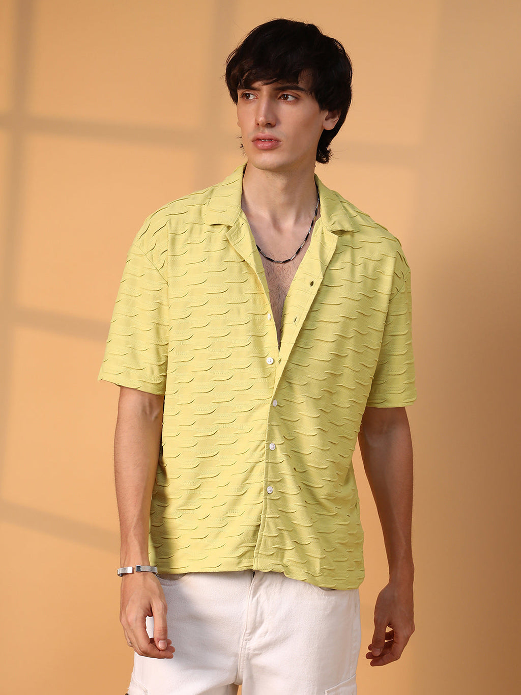 Campus Sutra Swish-Textured Shirt