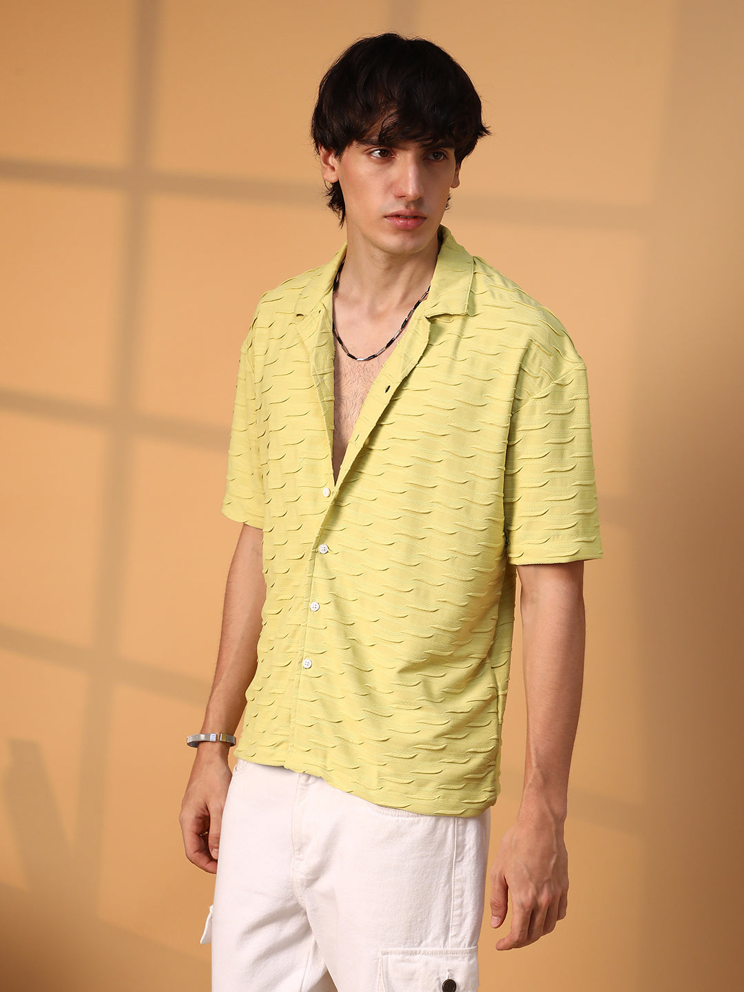 Campus Sutra Swish-Textured Shirt