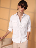 Campus Sutra Ribbed Utility Shirt