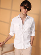 Campus Sutra Ribbed Utility Shirt