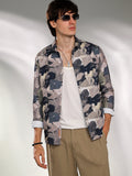 Campus Sutra Splotch-Textured Shirt