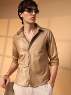 Campus Sutra Solid Suede Shirt