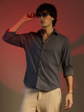 Campus Sutra Solid Seersucker Shirt