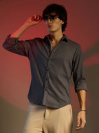 Campus Sutra Solid Seersucker Shirt