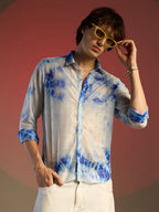 Campus Sutra Tie-Dye Textured Shirt