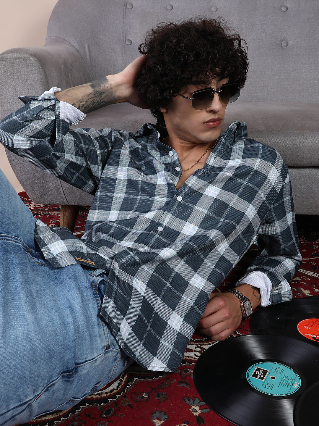 Campus Sutra Tartan Plaid Shirt