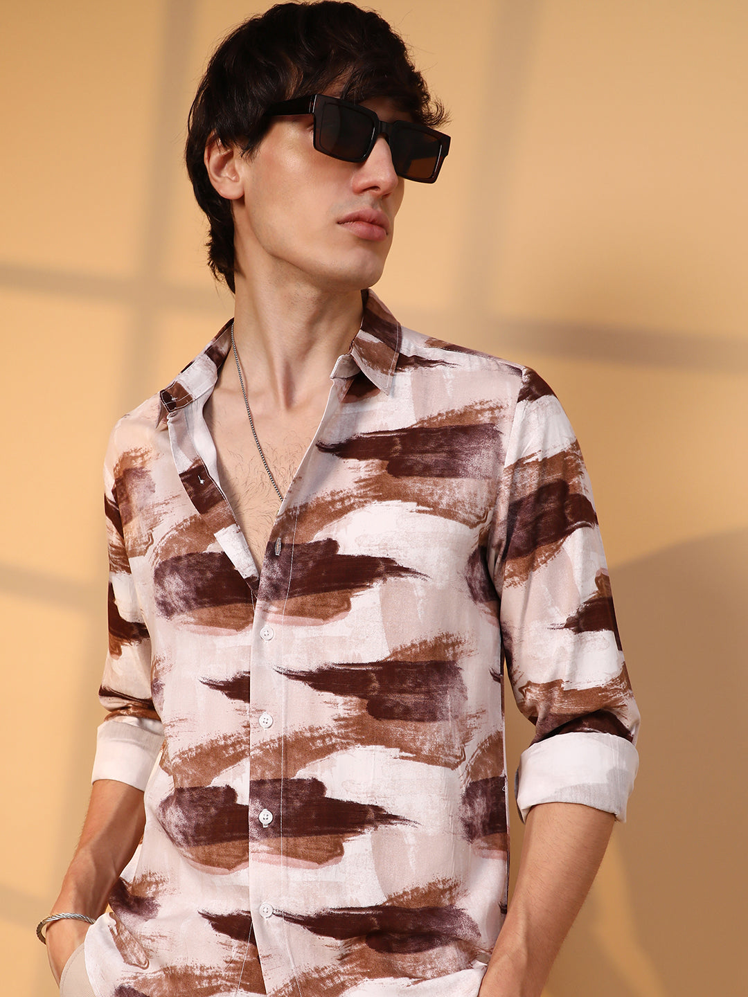 Campus Sutra Brush Strokes Shirt