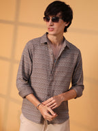 Campus Sutra Earthy Lined Shirt
