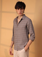 Campus Sutra Earthy Lined Shirt