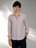 Campus Sutra Solid Textured Knit Shirt
