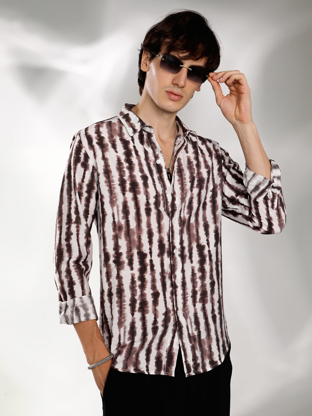 Campus Sutra Ink-Striped Shirt