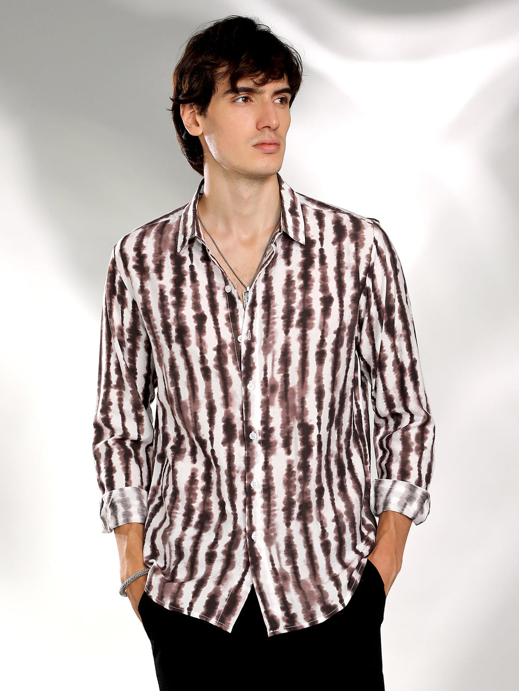 Campus Sutra Ink-Striped Shirt