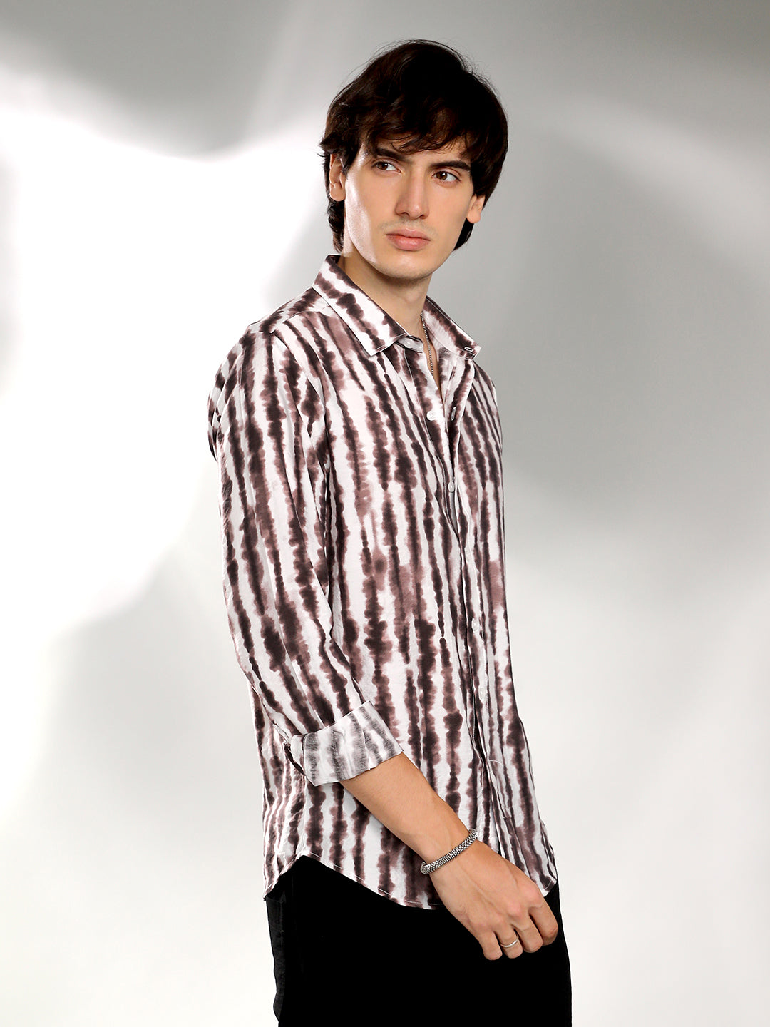 Campus Sutra Ink-Striped Shirt