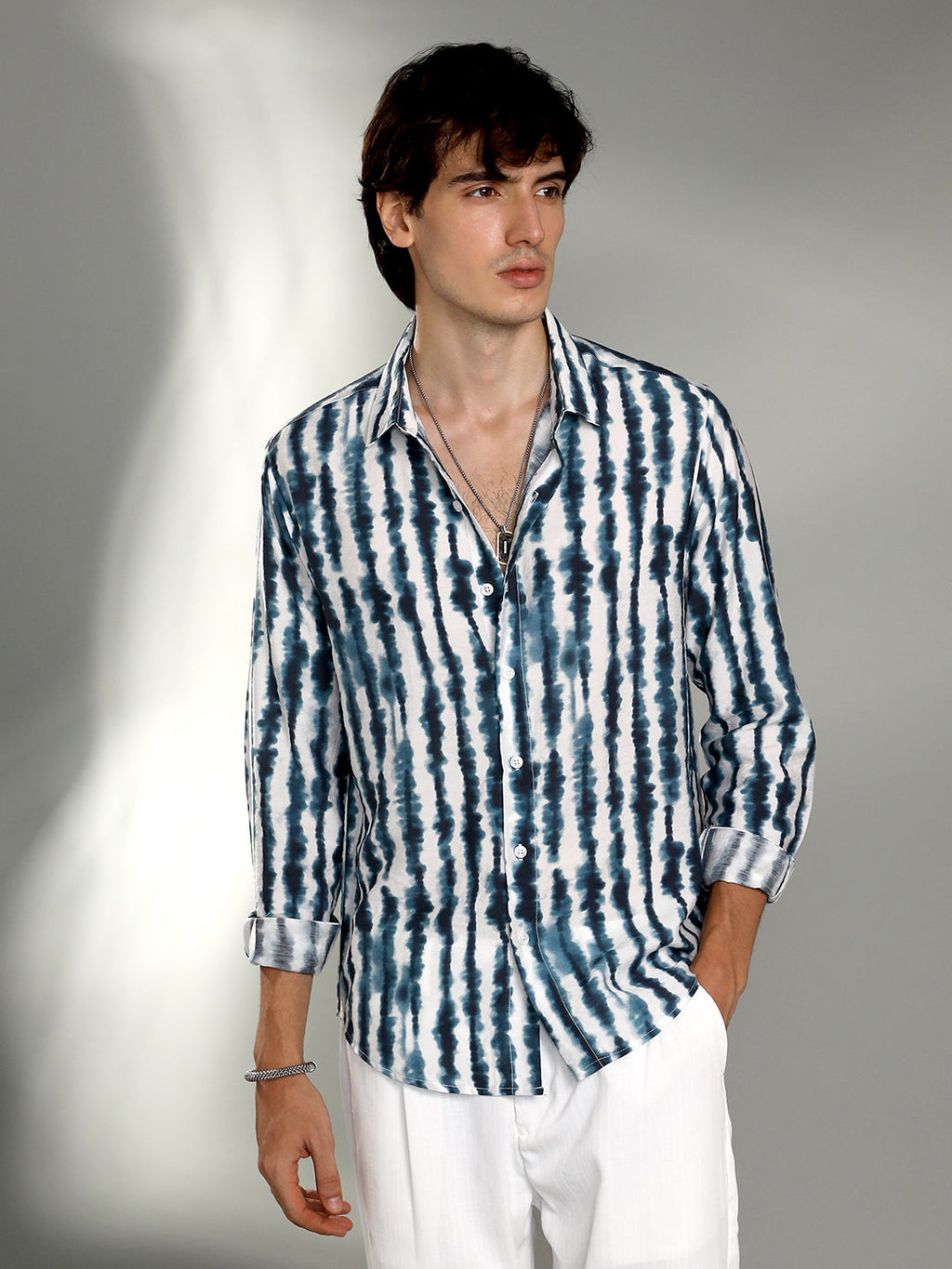 Campus Sutra Ink-Striped Shirt