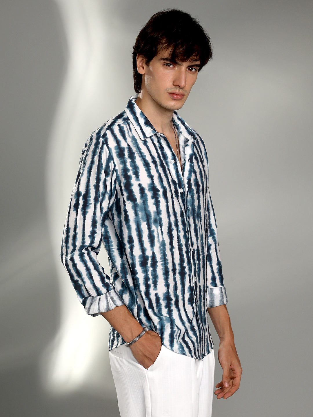 Campus Sutra Ink-Striped Shirt