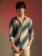 Campus Sutra Ombre-Pleated Shirt